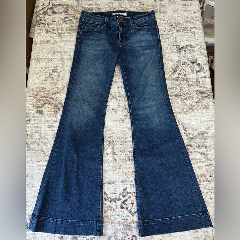 J Brand Blue Flare Wide Leg Jeans